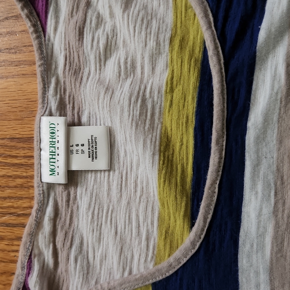 Motherhood Maternity large short sleeved tees- striped & purple - Picture 4 of 5